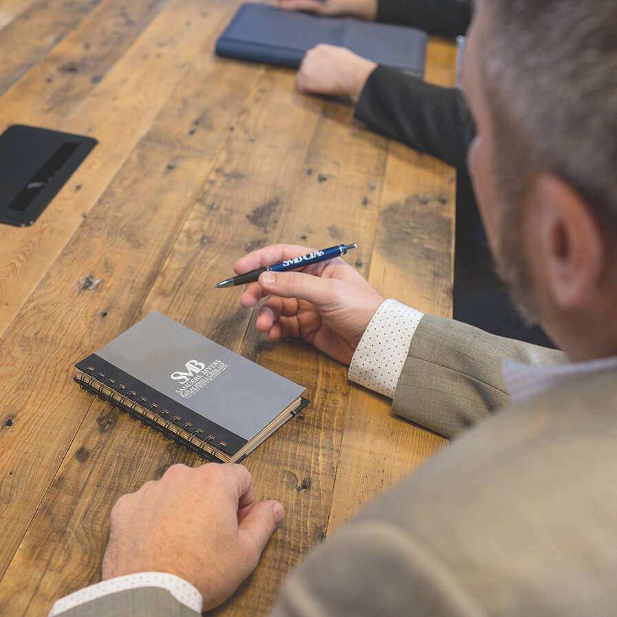 accountant taking notes