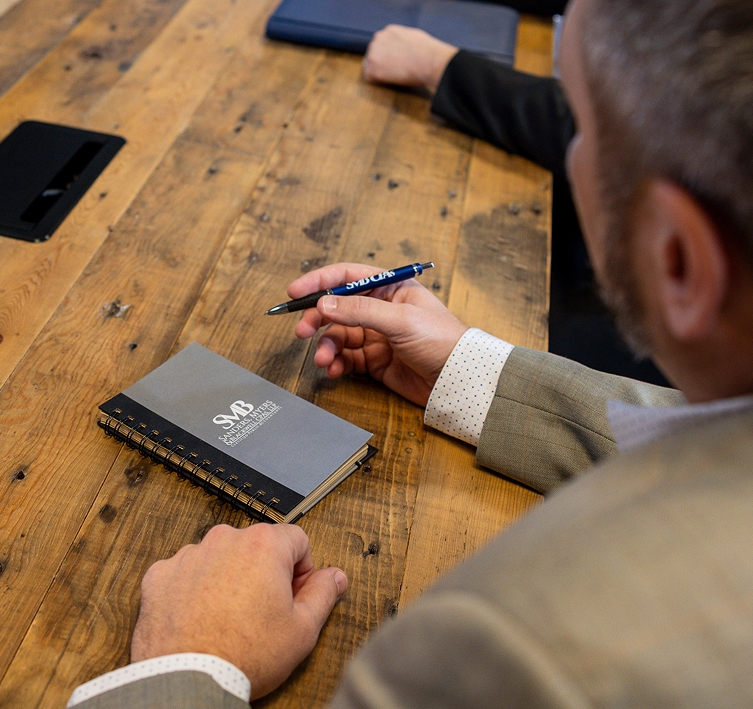 accountant taking notes